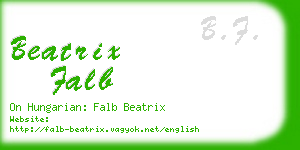 beatrix falb business card
